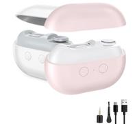 Vueeze Easyclip Smart Nail Clipper, Glosrity Easyclip Multi-Function Electric Nail Clippers, Led Safety Lighting, Cut And Polish Nails In One Piece, Total Nails Care (White*1pcs+Gray*1pcs)