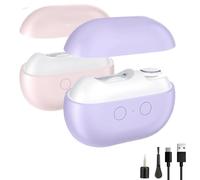 Vueeze Easyclip Smart Nail Clipper, Glosrity Easyclip Multi-Function Electric Nail Clippers, Led Safety Lighting, Cut And Polish Nails In One Piece, Total Nails Care (Pink*1pcs+Purple*1pcs)