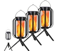 Vueeze Eternal Witchfire Lantern, Solar Lanterns Outdoor Waterproof 4 Light Modes with Flickering Flame and Tripod, Auto On/Off Sensor for Garden & Yard (3pcs)