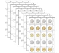 Vueinrg 10 Feuilles Classeur Pieces de Monnaie Rangement Pochette pour Pieces de Monnaie avec Standard 9 Trous 20 Compartiments Coin Pocket Pages pour Pièces Euros et Commémorative