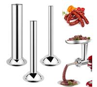 Vueinrg Lot de 3 Entonnoir Saucisse en Acier Inoxydable Ø12/19/32 mm Poussoir Saucisses, Poussoir a Saucisse,Tube de Saucisse pour Hachoir à Viande Taille 5
