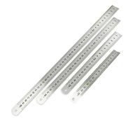 Vueinrg Lot de 4 Règle en Acier Inoxydable, 15cm 20cm 30cm 40cm Règle Métal Droite Précision Règle Métrique et Impérial Double Face pour l'ingénierie Enseignement Bureau Dessin Technique