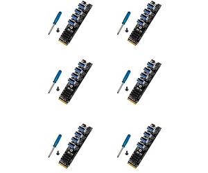 Vueqkueg Cartes d'extension M.2 M-Key PCIe Adapteur PCIe M.2 vers PCIe X1 | Compatibilité multi OS et emballage inclus: 6 cartes, tournevis et vis; couleur noire.