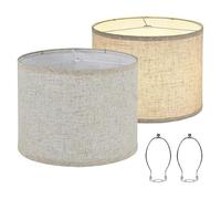 Vueqkueg Lampshade Cylindrical, 33/33 Top Bottom, 25cm H, Oat Color, 2-Pack | construction blends premium linen exterior with a tough interior for long-lasting use and even light diffusion.