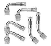 Vueqkueg Valve Stem Extension Pack - 6 Pcs, Schrader Compatible, Fits Bikes | Six-pack convenience with rubber seals and chrome finish delivers long-lasting use and dependable air sealing.