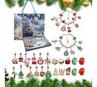 Vuggdt Calendrier de compte à rebours de Noël | Bijoux de l'Avent | Bracelet 24 jours sur le thème des accessoires pour les vacances, les , les femmes, les anniversaires