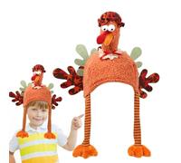 Vuggdt Chapeau de dinde de Noël, chapeau de poulet, chapeau de dinde à longues jambes | Costume de dinde, décorations de Thanksgiving pour hommes, femmes, adultes, décoration de vacances