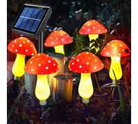 Vuggdt Lot de 6 lampes solaires de jardin en forme de champignon | Lampes solaires en forme de champignon | Lampe solaire LED étanche | Éclairage paysager extérieur | Décoration de jardin, pelouse,
