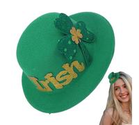 Vuggdt Pince à cheveux pour la Saint-Patrick - Accessoires pour cheveux verts en forme de chapeau - Feuilles porte-bonheur - Accessoires pour cheveux, barrettes à cheveux trèfle porte-bonheur - Pinces