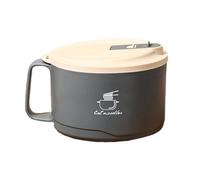 Vuggdt Ramen Cooker - Boîte à nouilles en acier inoxydable, bol à céréales 1100 ml avec couvercle anti-poussière et poignée pour soupe Udon, Miso, Thai, Pho - Cuisine maison