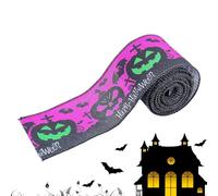 Vuggdt Ruban de bricolage d'Halloween | Ruban en tissu pour loisirs créatifs, emballage d'Halloween, décoration d'intérieur - 5 m