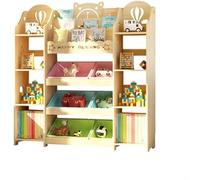 VUIKLCty Bibliothèque Étagère à Livres Étagère en Bois Massif, Vitrine de Stockage de Bibliothèque de Grande capacité, Étagère Multifonctionnelle(F)