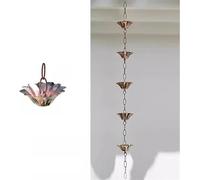 VUIKLCty Chaîne de captage de Pluie de Drainage d'avant-Toit, chaîne de Pluie décorative de Jardin extérieur for becs vers Le Bas de gouttière de Toit de Temple(Style1,1m/3ft)