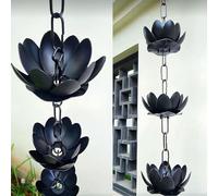 VUIKLCty Chaîne de récupération d'eau de Pluie, chaîne de récupération d'eau de Pluie for Les Avant-toits de Cour de Temple, chaîne de gouttière en Aluminium(150cm/5ft)