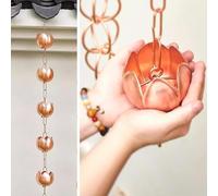 VUIKLCty Chaînes de Pluie Chaînes de Pluie en cuivre for la décoration de Jardin, chaîne de Drainage de gouttière de Pluie de Cour de Villa de Temple(300cm (10ft))