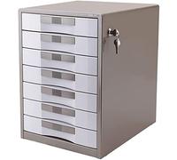 VUIKLCty Classeur A4 Boîte de Rangement d'informations Coque en métal à 7 Couches + Type de tiroir en Plastique Dur Armoire de Rangement for fichiers de Bureau Grande capacité