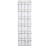 VUIKLCty Étagère à Chaussures Rangement ménager Sac Suspendu 24 Grille Tissu Non tissé Multicouche Sac de Rangement Suspendu Porte de Chambre(Bianco)