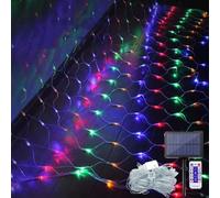 VUIKLCty Filet de Jardin Solaire 880 LED guirlandes Lumineuses d'extérieur, Filet Lumineux Solaire, lumières de buisson en Maille étoilée for Patio d'arrière-Cour(Color)