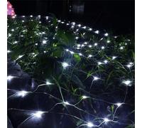 VUIKLCty Filet Lumineux LED en Maille de Jardin, Guirlande Lumineuse féerique, à énergie Solaire, étanche, avec 8 Modes et minuterie, Rideau Lumineux(Bianco)