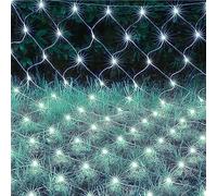 VUIKLCty Filet Lumineux Solaire, Guirlande Lumineuse LED étanche, 8 Modes, Rideau Lumineux, lumières en Maille(Bianco)