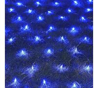 VUIKLCty Filet Lumineux Solaire, Guirlande Lumineuse LED étanche, 8 Modes, Rideau Lumineux, lumières en Maille(Blu)