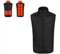 VUIKLCty Gilet Chauffant Intelligent électrique for Hommes et Femmes, Veste chauffante légère (Pile Non Incluse).(Zone Noire 13,4XL)