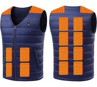 VUIKLCty Gilet Chauffant Thermique léger et Rechargeable for l'hiver en extérieur (Pile Non Incluse)(Bleu,XL(62.5-67.5kg))