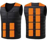 VUIKLCty Gilet Chauffant Thermique léger et Rechargeable for l'hiver en extérieur (Pile Non Incluse)(Noir,L(55-62.5kg))