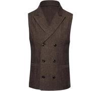 VUIKLCty Gilet d'affaires décontracté for Hommes Gilet léger Gilet de Costume Slim Fit Gilet de Costume en néoprène Costume for Filles(Coffee,M)