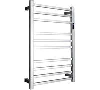 VUIKLCty Haute qualité Chauffe-Serviettes, Porte-Serviettes Chauffant avec minuterie, 10 Barres carrées, Montage Mural, séchoir étanche Accessoires de Salle de Bain