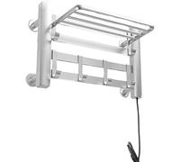 VUIKLCty Haute qualité Sèche-Serviettes de Salle de Bain, sèche-Serviettes de Bain Autonome, 4 Chauffe-Serviettes de Bain Chauffants, câblé, Montage Mural Accessoires de Salle de Bain(Silver)