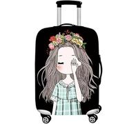 VUIKLCty Housse de Protection élastique for Valise de 18 à 32 Pouces, Housse de Protection for Chariot, Lavable, Anti-Rayures, for Princesse Fille(Black,XL)