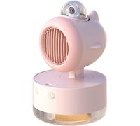 VUIKLCty Humidificateurs Mini Ventilateur de pulvérisation refroidi à l'eau Portable USB Rechargeable 3600 mAh Batterie climatiseur sans Fil humidificateur électrique à Brume Froide(Pink)