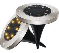 VUIKLCty Lampes solaires d'extérieur pour décoration de vacances, lumières souterraines, lumières LED étanches pour paysage, capteur de contrôle de la lumière (lumière chaude x 4)