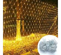 VUIKLCty Le Filet Allume Les lumières actionnées solaires de Maille à l'extérieur des lumières d'arbre Les lumières solaires de Jardin avec à Distance(Warm White,6x4m)