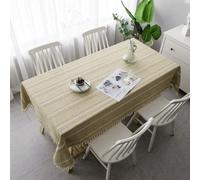 VUIKLCty Nappe Creuse brodée Jacquard rayée, rectangulaire, en Coton et Lin, Couverture de Table à Manger, décor(140 * 220cm)