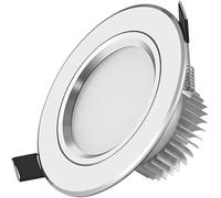 VUIKLCty Panneau LED Encastré Plafonnier Plat Downlight Rond Ultra Mince Spot Chrome Plafond Spot Downlight Classique Art Villa Bureau(Warm Light,5W)