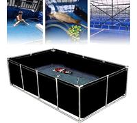 VUIKLCty Plastique Compact Bassin à Poissons temporaire d'extérieur, modèle Noir, L 200 x l 200 x H 90 cm Réservoir d'eau en Toile