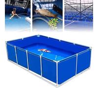 VUIKLCty Plastique Compact Grand Bassin à Poissons extérieur en Toile avec Robinet de vidange Bleu Réservoir d'eau en Toile