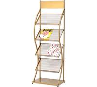 VUIKLCty Porte-revues sur Pied, Porte-revues en Maille métallique, Porte-revues, présentoirs for brochures de Bureau(Gold)