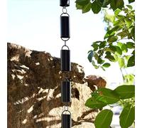 VUIKLCty Pour remplacer les gouttières et les tuyaux de descente, chaîne de récupération de pluie cylindrique en aluminium, chaîne de dérivation de toit de temple de jardin (300 cm)