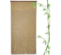 VUIKLCty Rideau de Porte perlé en Bois de Bambou, moustiquaire perlée, Rideau de Porte Suspendu, Trou de Porte, Rideau de séparation, Panneau d'écran à Cordes(70 Strands (70x180cm))