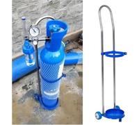 VUIKLCty Support pour Bouteille d'oxygène Support de Rangement for Bouteilles de gaz en Acier Inoxydable, Chariot léger for Bouteilles de gaz Domestique Fixation de Bouteille de gaz(43.3 in/110cm)