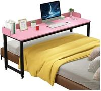 VUIKLCty Table de lit avec cloisons/Panneaux en Bois/Pieds en métal Bureau Mobile for Ordinateur Portable avec roulettes