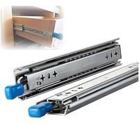 VUIKLCty Three-Row Ball Bearing Stainless Steel Guide Rails, Side-Mounted Drawer Runners(1 Pair)