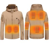 VUIKLCty Veste chauffante électrique for Homme, 7 Zones de Chaleur, idéale for l'hiver et la Chasse (Piles Non incluses)(Kaki,2XL(67.5-75kg))