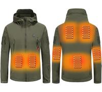 VUIKLCty Veste chauffante électrique for Homme, 7 Zones de Chaleur, idéale for l'hiver et la Chasse (Piles Non incluses)(Vert,M(50-55kg))