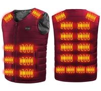 VUIKLCty Veste d'hiver chauffante Unisexe, Gilet Chauffant Intelligent for la Chasse, Batterie Rechargeable Non Incluse.(Rouge,L)