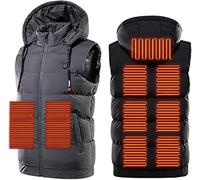 VUIKLCty Vestes chauffantes for Hommes et Femmes, vêtements Thermiques, Manteau de Chasse Grande Taille for Moto, Chasse et pêche (sans Batterie)(Gray No Battery,6X)