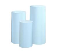 VUIUYOIES Couvertures élégantes de support de plinthe cylindre pour le décor nappe gâteau d'anniversaire ensemble 3 produits sont couverture piédestal dessert cylindre couvertures, bleu clair